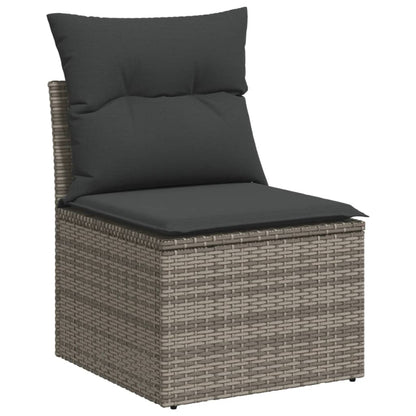 Set Divani da Giardino 7 pz con Cuscini Grigio in Polyrattan | homemem39