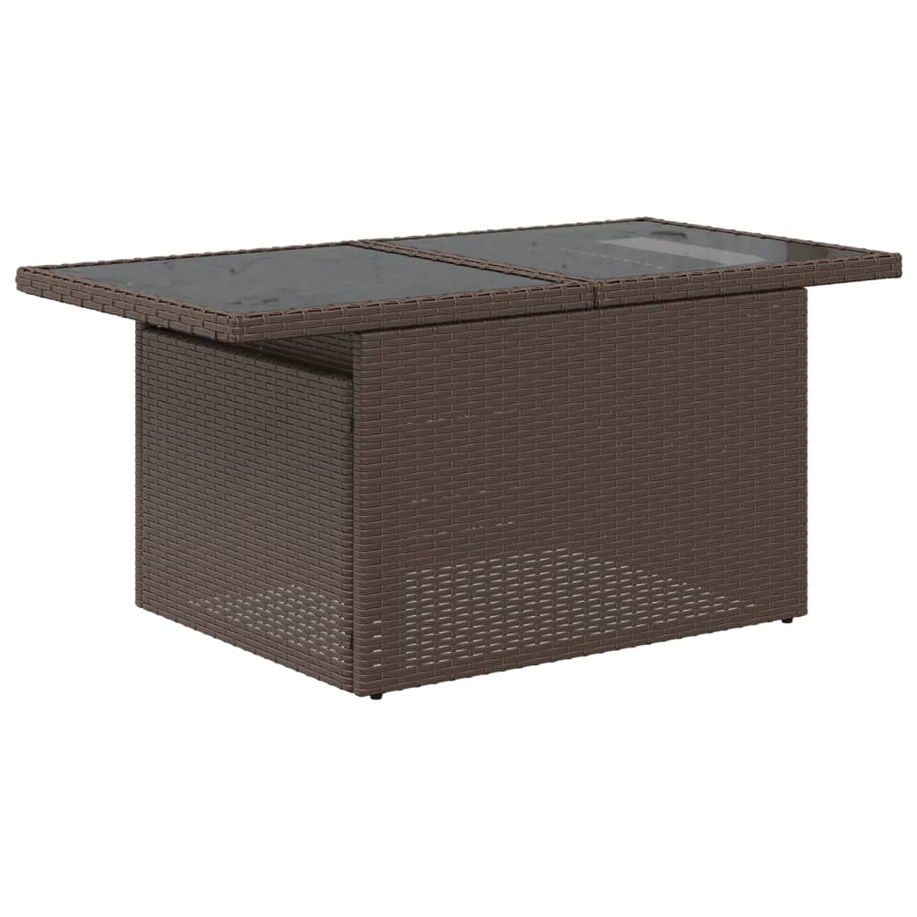 Set Divani da Giardino 7 pz con Cuscini Marrone in Polyrattan - homemem39