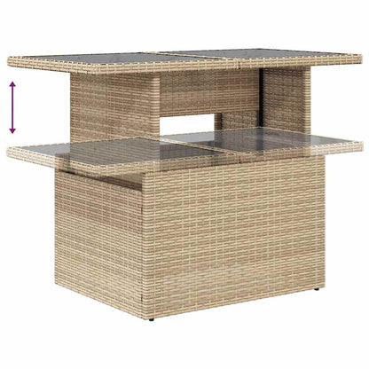 Set Divano da Giardino 9 pz con Cuscini Beige in Polyrattan | homemem39