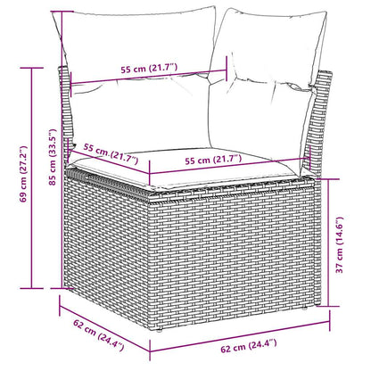Set Divani da Giardino 5 pz con Cuscini in Polyrattan Nero | homemem39