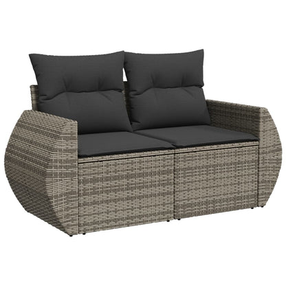Set Divano da Giardino 6 pz con Cuscini Grigio in Polyrattan | homemem39