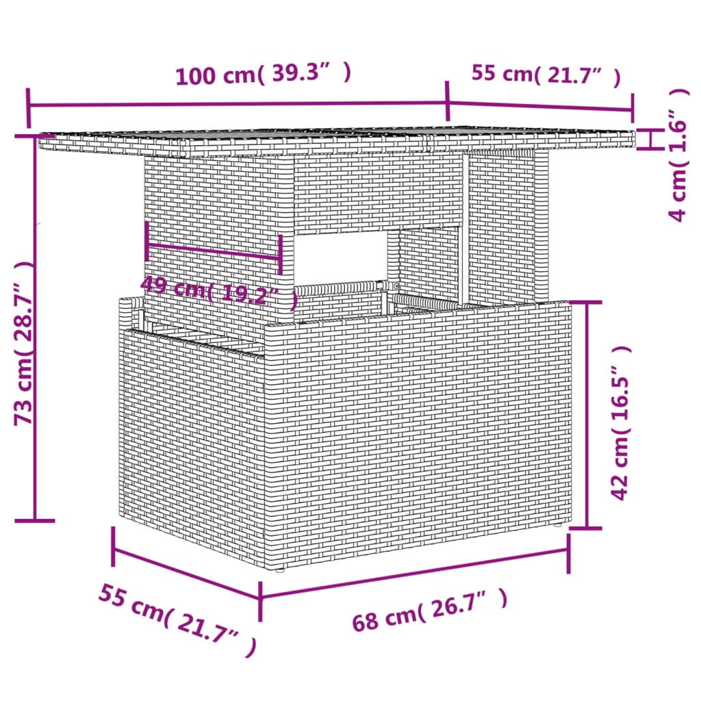 Set Divani da Giardino 7pz con Cuscini Grigio Chiaro Polyrattan