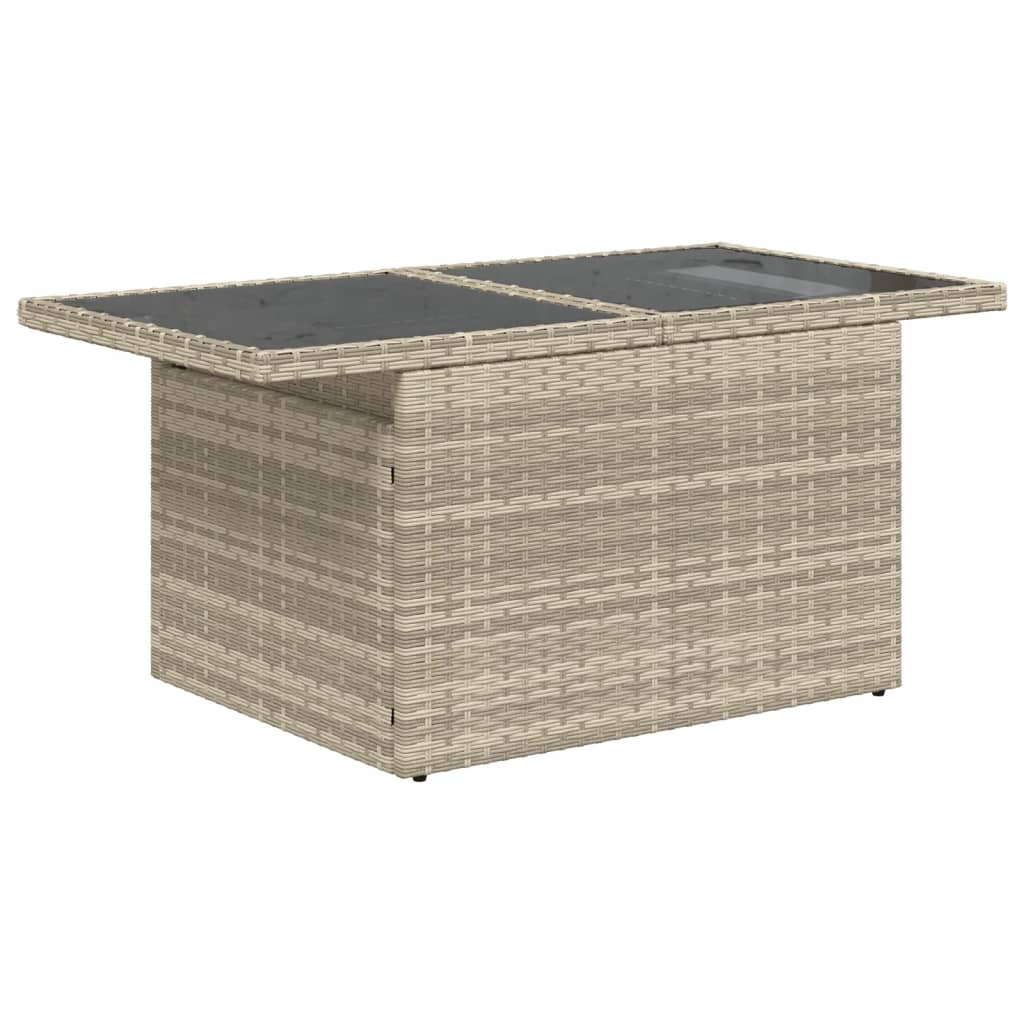 Set Divano da Giardino 9pz con Cuscini Grigio Chiaro Polyrattan