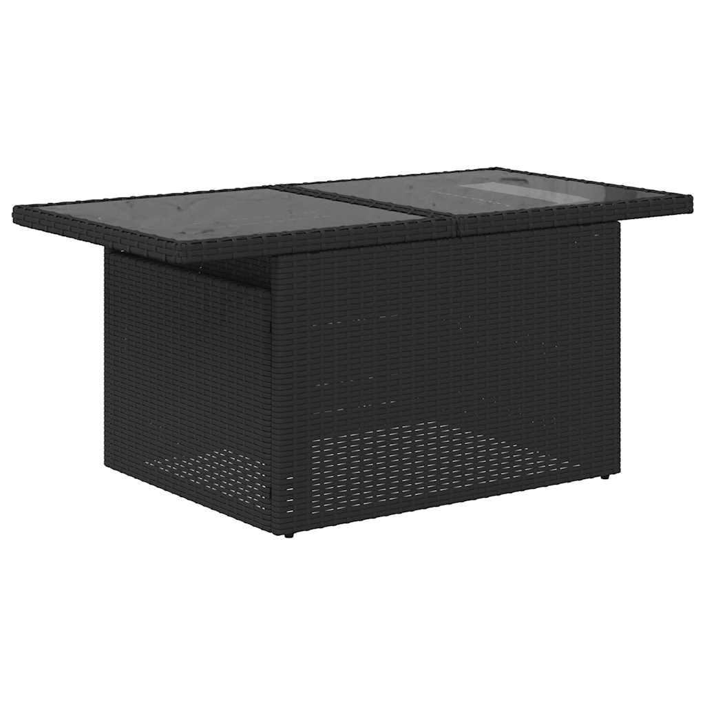 Set Divani da Giardino con Cuscini 7pz Nero Polyrattan | homemem39