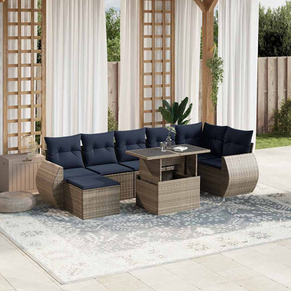 Set Divani da Giardino 8 pz con Cuscini in Polyrattan