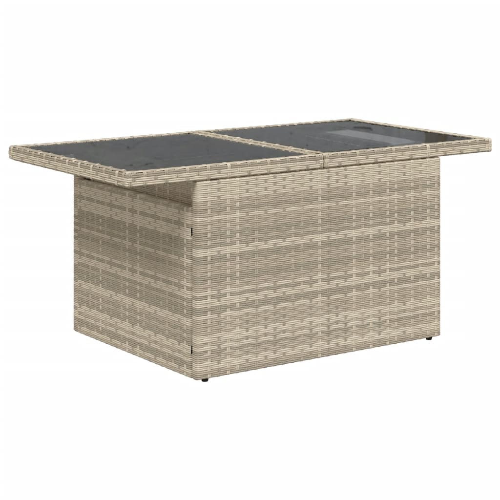 Set Divano da Giardino 8pz con Cuscini Grigio Chiaro Polyrattan