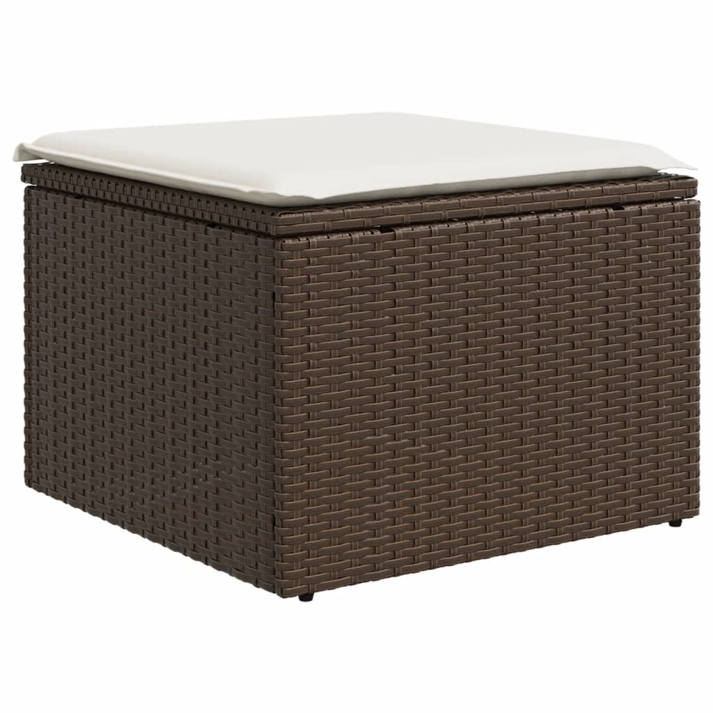 Set Divani da Giardino 9pz con Cuscini Marrone in Polyrattan | homemem39