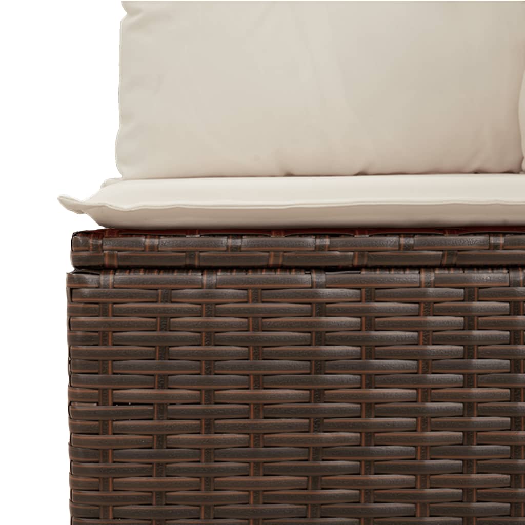 Set Divani da Giardino 9pz con Cuscini Marrone in Polyrattan | homemem39