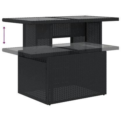 Set Divani da Giardino 11 pz con Cuscini in Polyrattan Nero | homemem39
