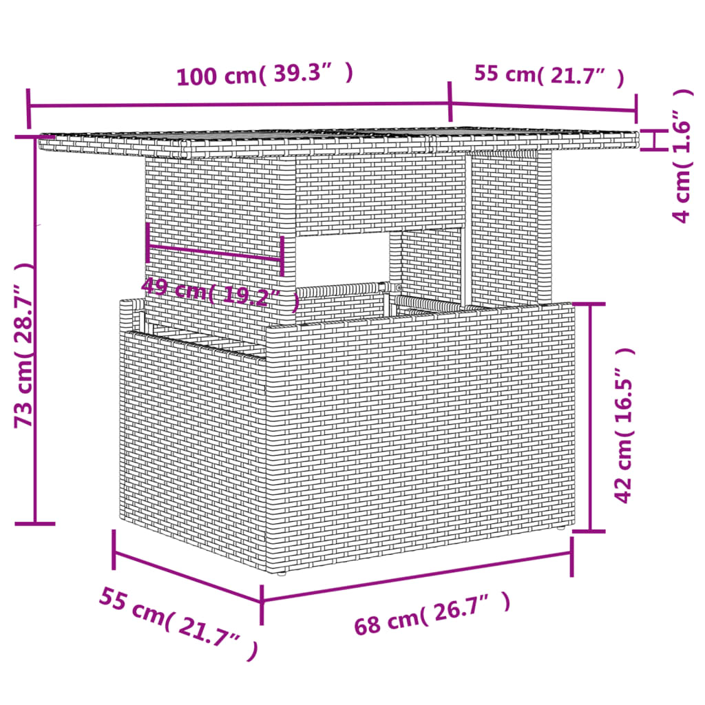 Set Divani da Giardino 11 pz con Cuscini in Polyrattan Grigio