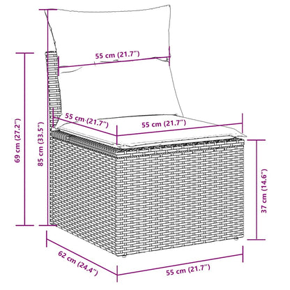 Set Divani da Giardino 5 pz con Cuscini in Polyrattan Nero | homemem39