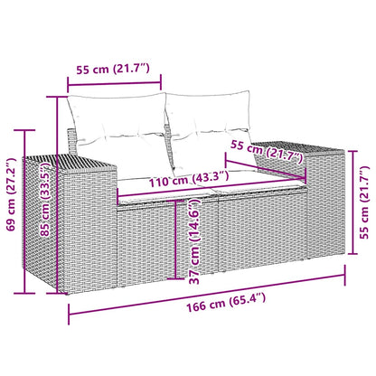 Set Divano da Giardino 5pz con Cuscini Grigio Chiaro Polyrattan - homemem39