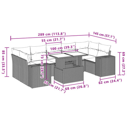 Set Divano da Giardino 8pz con Cuscini Grigio Chiaro Polyrattan | homemem39