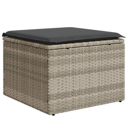 Set Divano da Giardino 6pz con Cuscini Grigio Chiaro Polyrattan