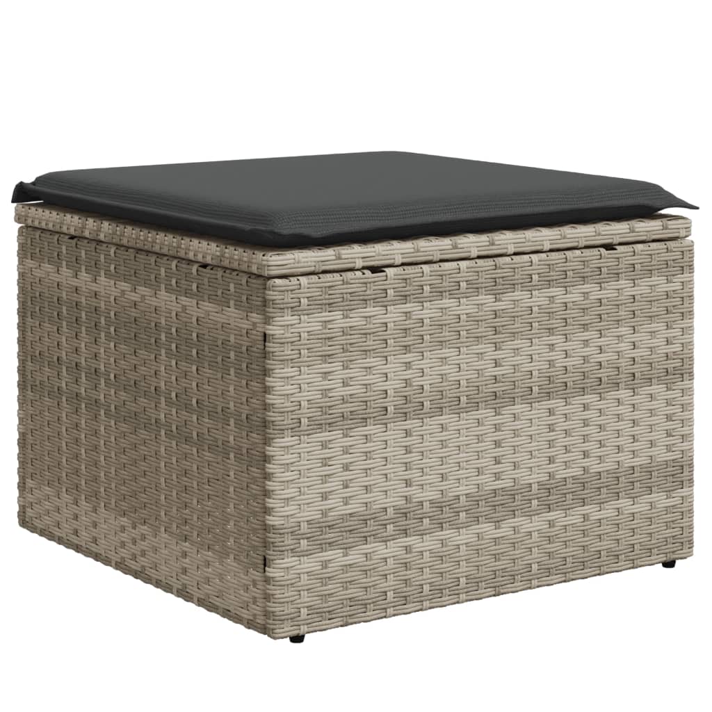 Set Divano da Giardino 6pz con Cuscini Grigio Chiaro Polyrattan - homemem39