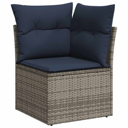 Set Divani da Giardino 5 pz con Cuscini Grigio in Polyrattan | homemem39