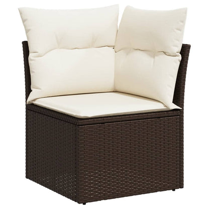 Set Divano da Giardino 6 pz con Cuscini Marrone in Polyrattan | homemem39