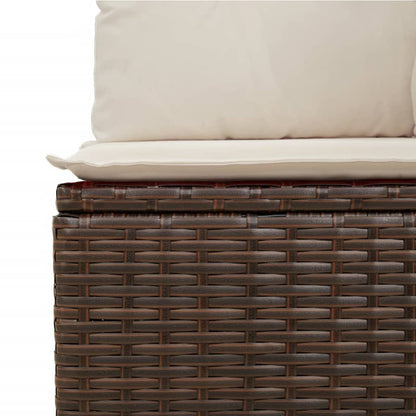 Set Divano da Giardino 6 pz con Cuscini Marrone in Polyrattan | homemem39