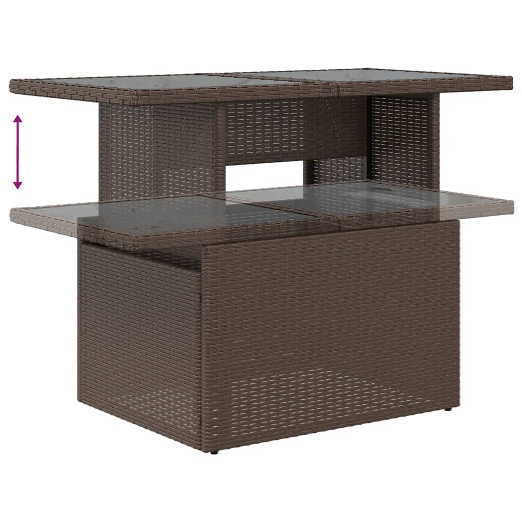 Set Divani da Giardino 9pz con Cuscini Marrone in Polyrattan | homemem39
