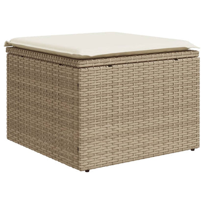 Set Divani da Giardino 7 pz con Cuscini Beige in Polyrattan