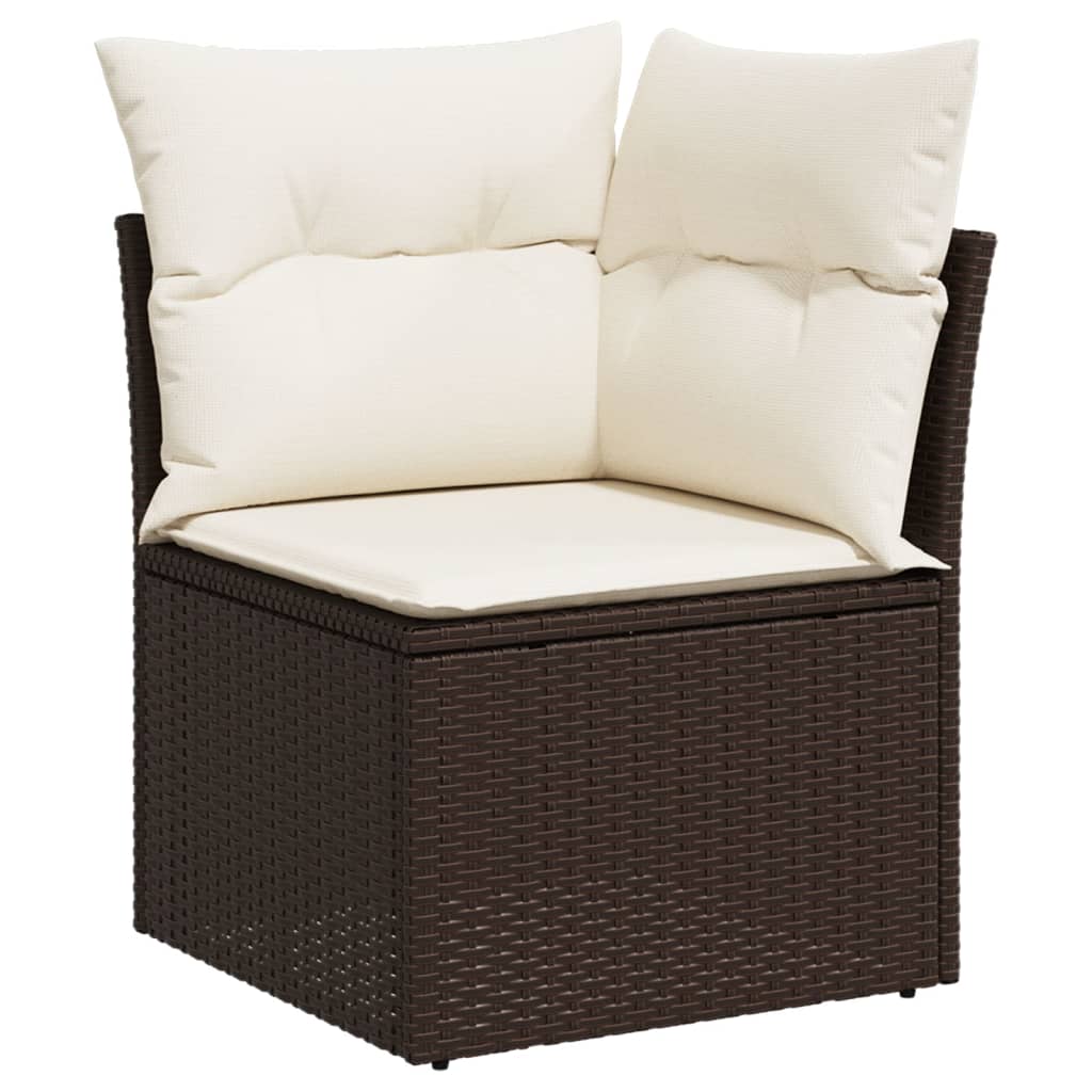 Set Divani da Giardino 7 pz con Cuscini Marrone in Polyrattan | homemem39