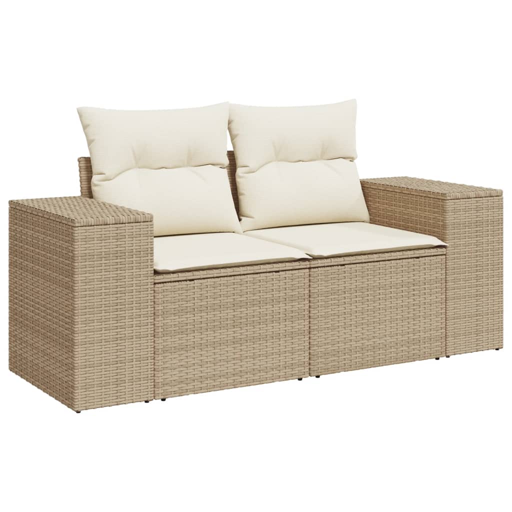 Set Divano da Giardino 8 pz con Cuscini Beige in Polyrattan | homemem39