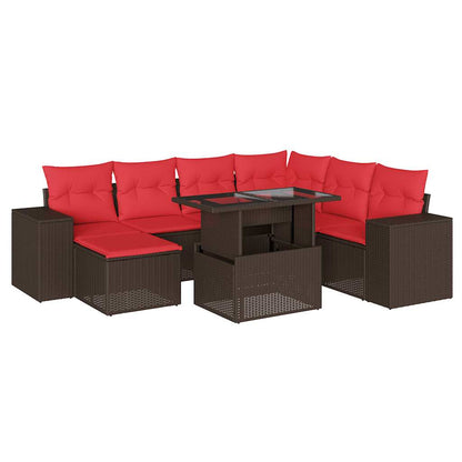 Set Divani da Giardino 8 pz con Cuscini in Polyrattan