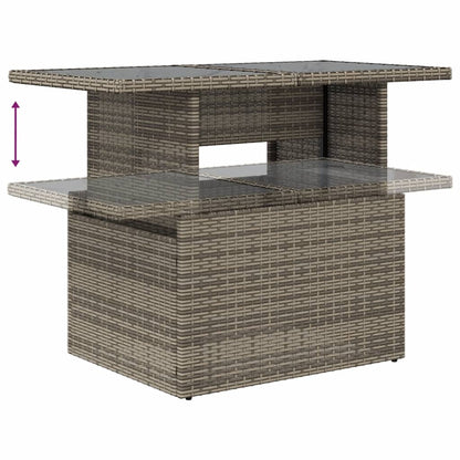 Set Divano da Giardino 9 pz con Cuscini Grigio in Polyrattan