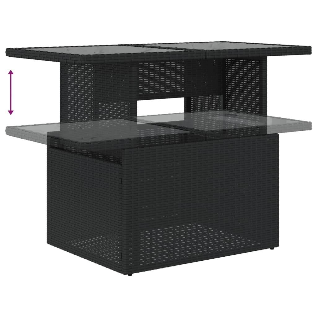 Set Divani da Giardino 10pz con Cuscini in Polyrattan Nero - homemem39