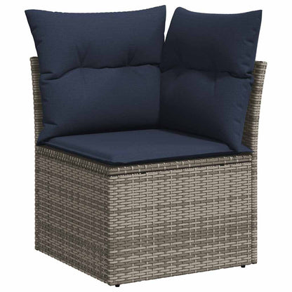 Set Divani da Giardino 11 pz con Cuscini Grigio in Polyrattan | homemem39