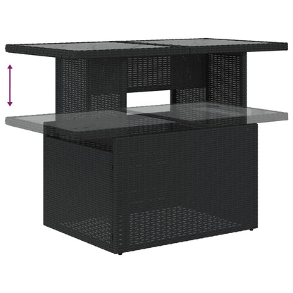 Set Divani da Giardino 11 pz con Cuscini in Polyrattan Nero - homemem39
