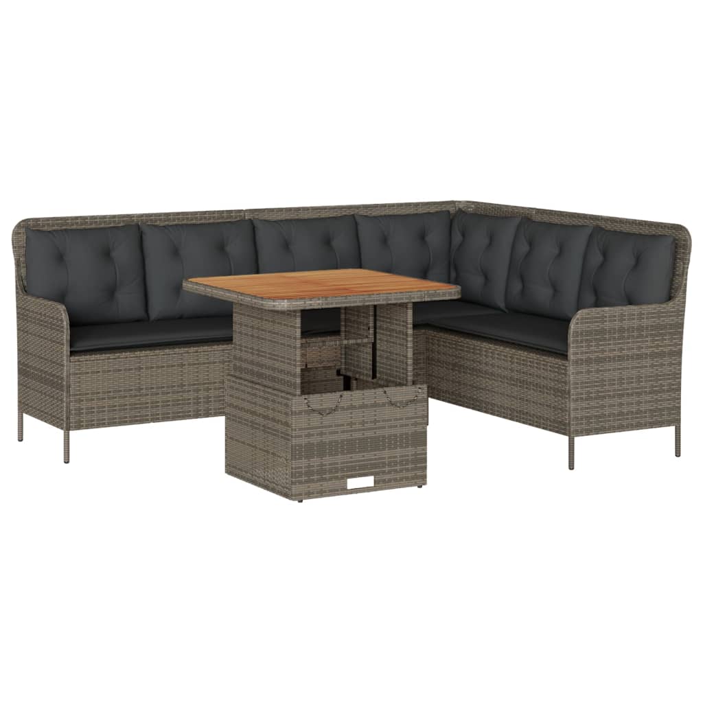 Set Divano da Giardino 2 pz con Cuscini Grigio in Polyrattan | homemem39