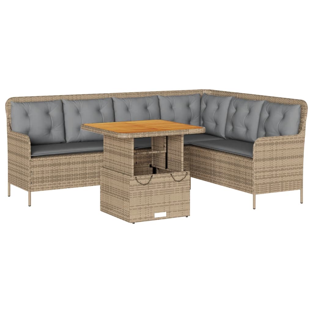 Set Divani da Giardino 2 pz con Cuscini Beige in Polyrattan - homemem39