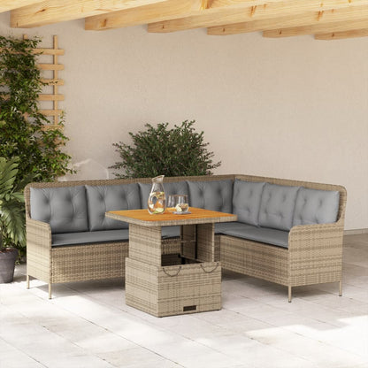 Set Divani da Giardino 2 pz con Cuscini Beige in Polyrattan - homemem39
