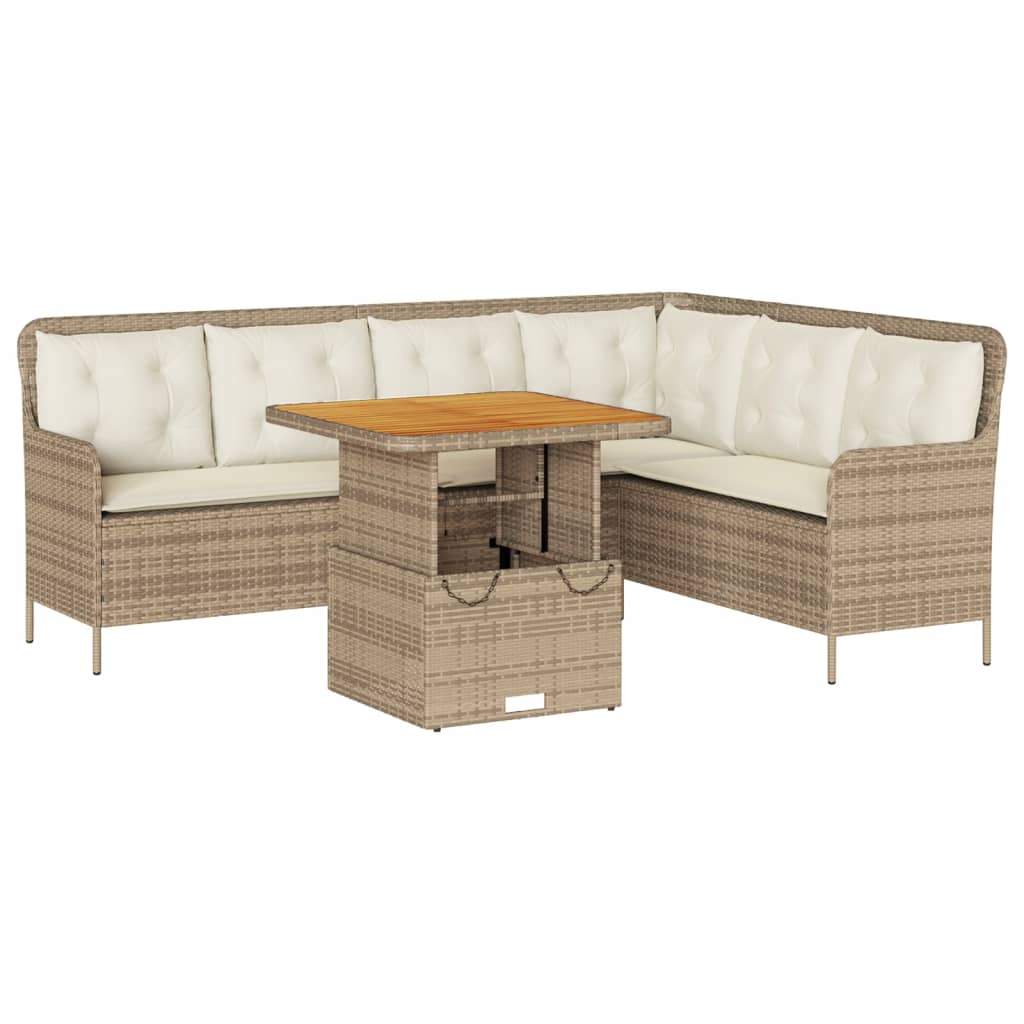 Set Divani da Giardino 2 pz con Cuscini Beige in Polyrattan - homemem39