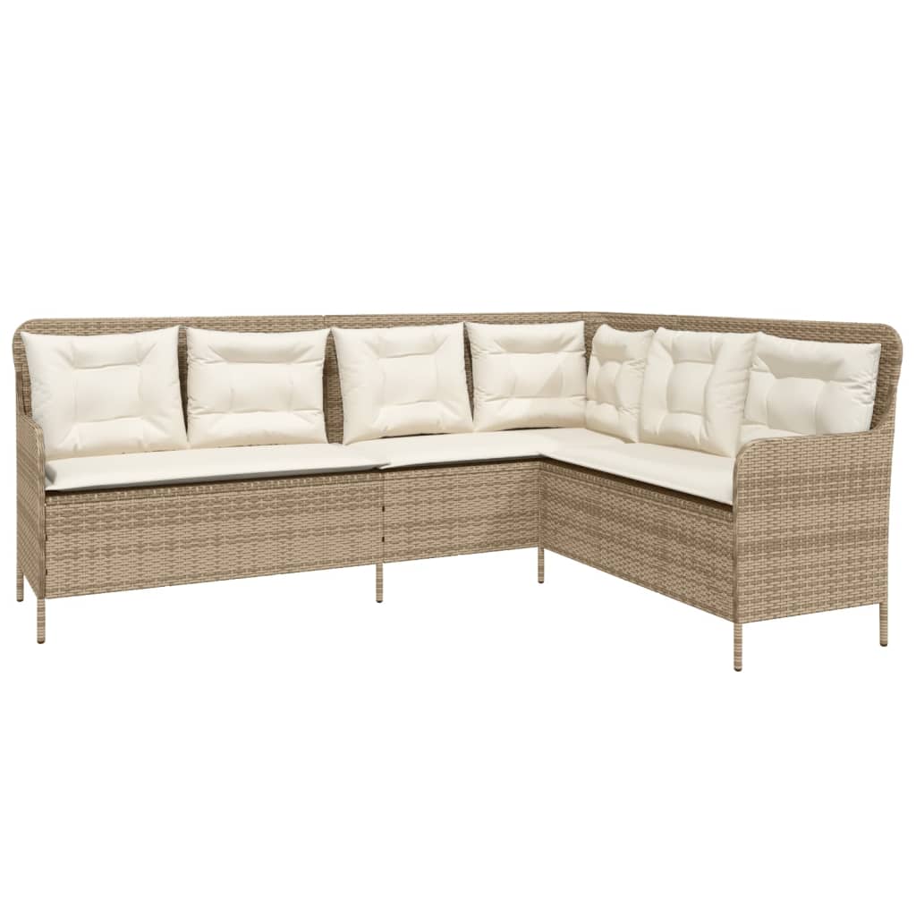 Set Divani da Giardino 2 pz con Cuscini Beige in Polyrattan