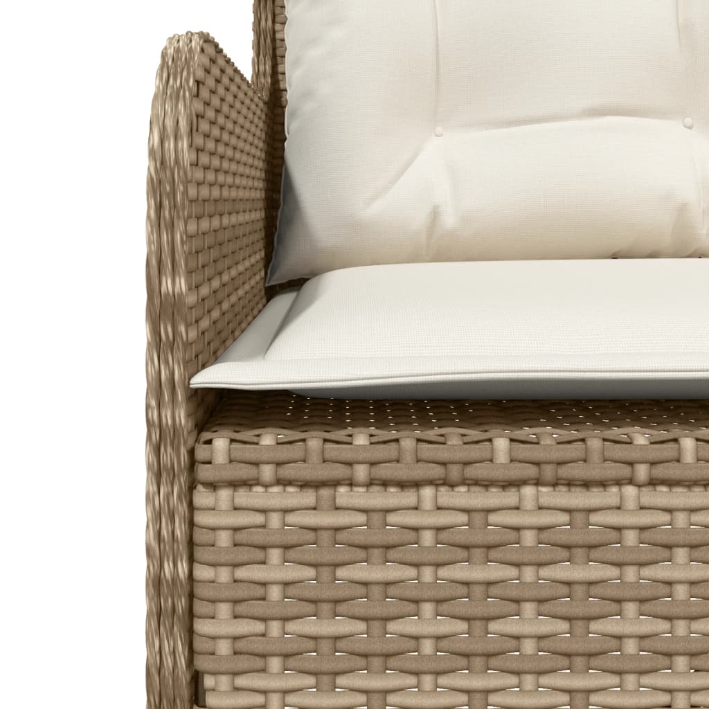 Set Divani da Giardino 2 pz con Cuscini Beige in Polyrattan