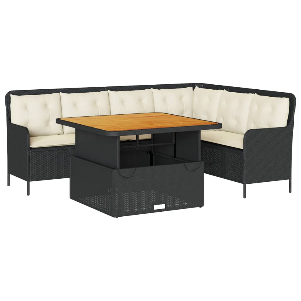 Set Divani da Giardino 2 pz con Cuscini in Polyrattan Nero | homemem39