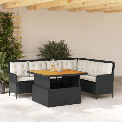 Set Divani da Giardino 2 pz con Cuscini in Polyrattan Nero | homemem39
