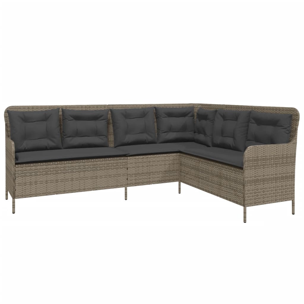 Set Divano da Giardino 2 pz con Cuscini Grigio in Polyrattan | homemem39