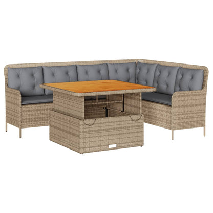 Set Divani da Giardino 2 pz con Cuscini Beige in Polyrattan | homemem39