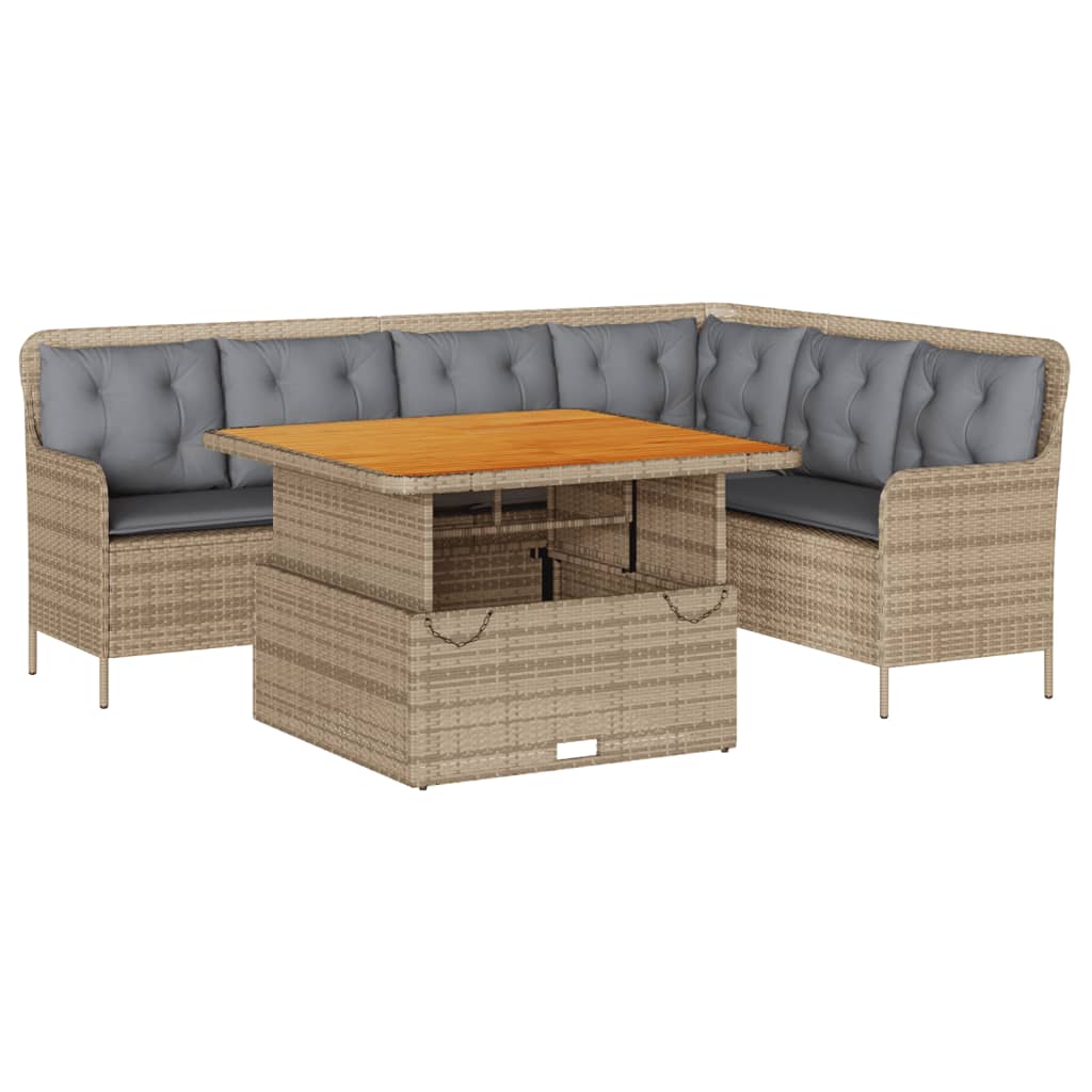 Set Divani da Giardino 2 pz con Cuscini Beige in Polyrattan - homemem39