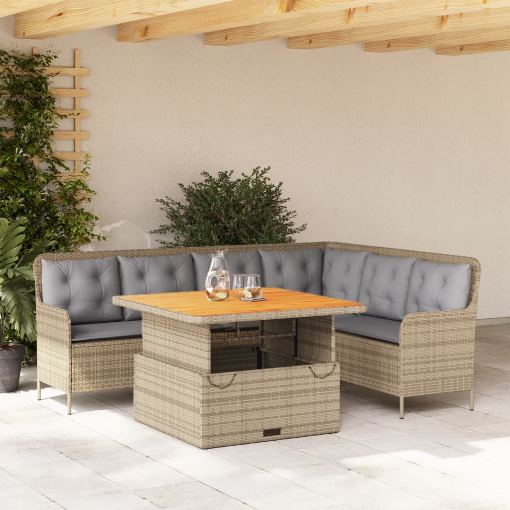 Set Divani da Giardino 2 pz con Cuscini Beige in Polyrattan | homemem39