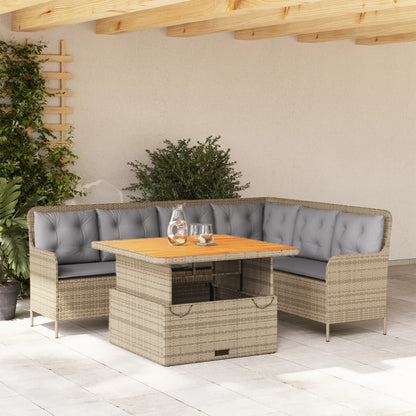 Set Divani da Giardino 2 pz con Cuscini Beige in Polyrattan - homemem39