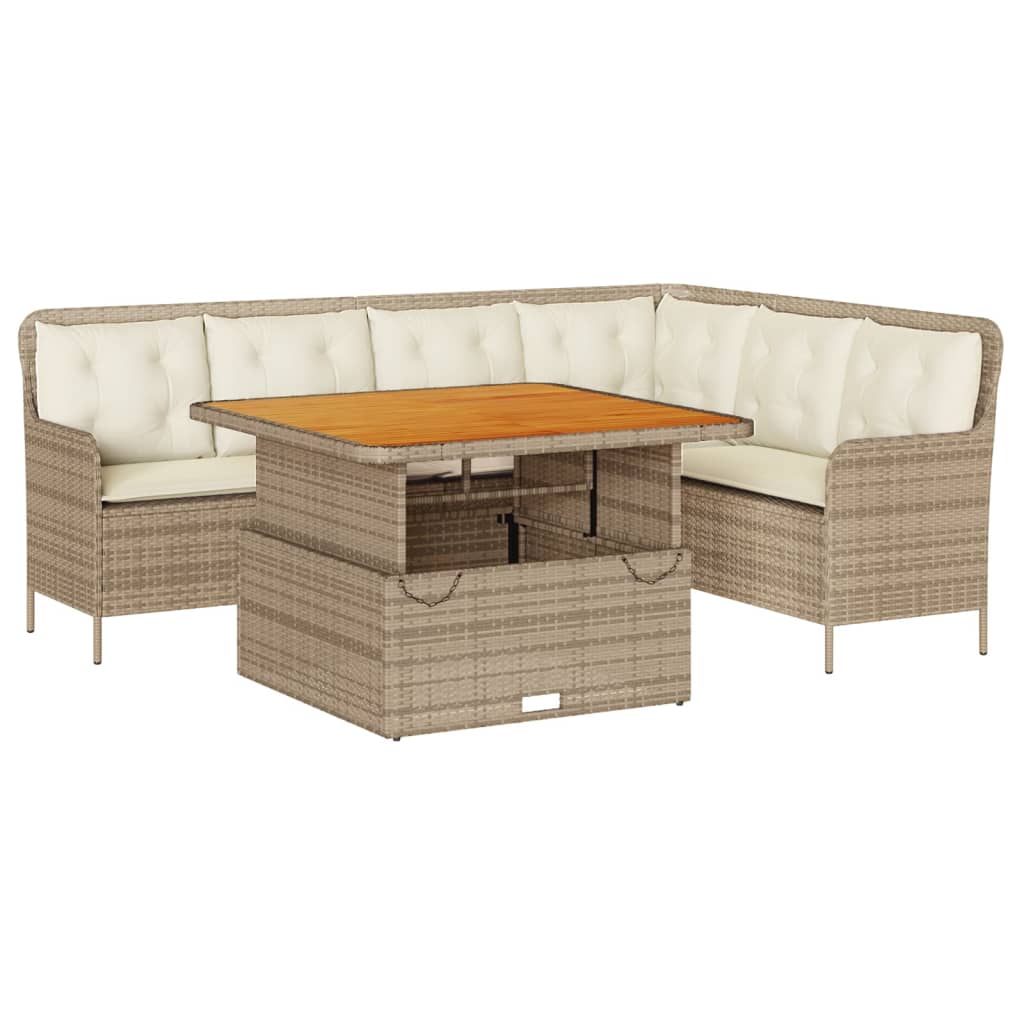 Set Divani da Giardino 2 pz con Cuscini Beige in Polyrattan - homemem39