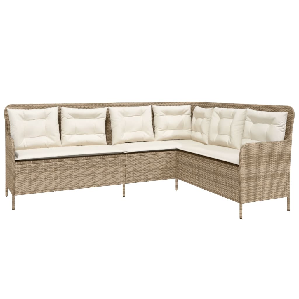Set Divani da Giardino 2 pz con Cuscini Beige in Polyrattan | homemem39