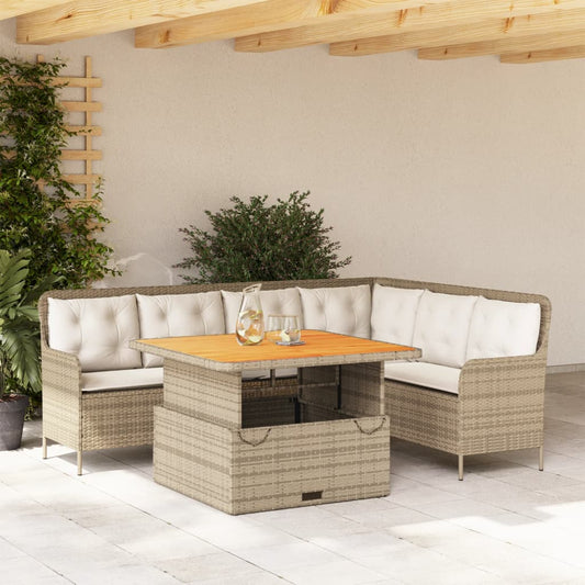 Set Divani da Giardino 2 pz con Cuscini Beige in Polyrattan | homemem39