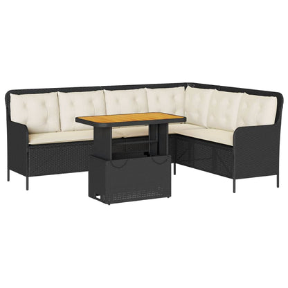 Set Divani da Giardino 2 pz con Cuscini in Polyrattan Nero