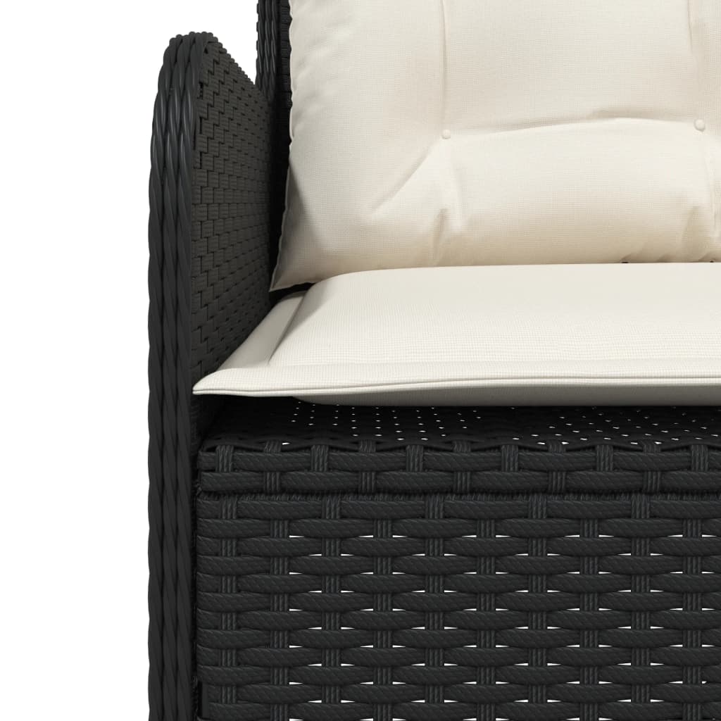 Set Divani da Giardino 2 pz con Cuscini in Polyrattan Nero