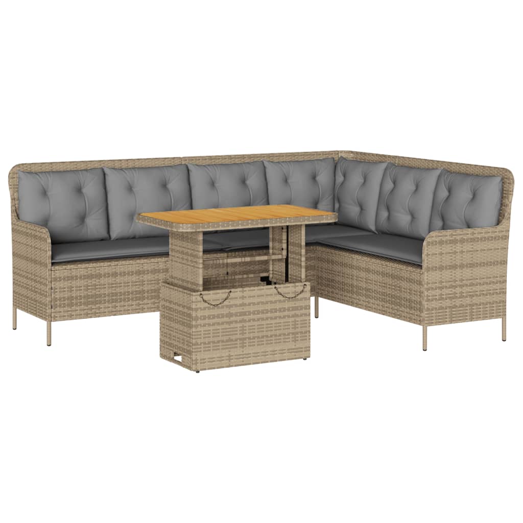 Set Divani da Giardino 2 pz con Cuscini Beige in Polyrattan - homemem39